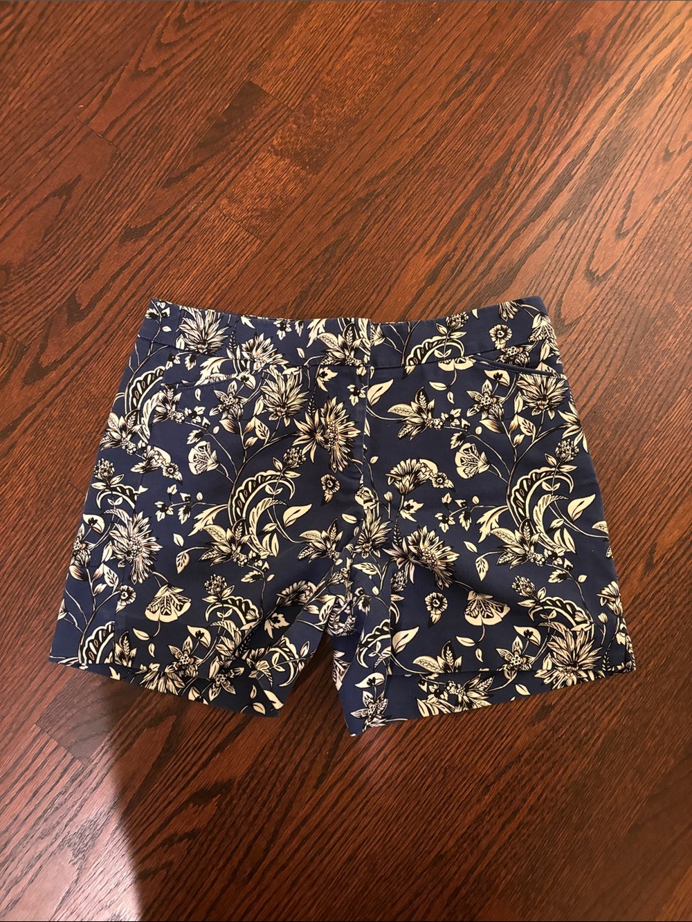 Banana Republic Navy Floral High-Rise Shorts